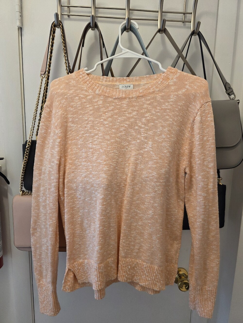 J.Crew Peach Marled Knit Crewneck Sweater Small